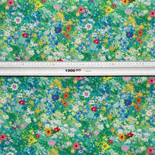 Lade das Bild in den Galerie-Viewer, Baumwollstoff Meterware Patchworkstoff Stoff mit bunten Blumen Blütenmeer Malerei