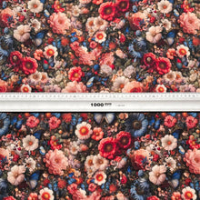 Lade das Bild in den Galerie-Viewer, Stoff Meterware Baumwollstoff Patchwork 50 cm Blumen Schmetterlinge Blumenfeld