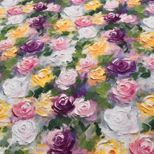 Lade das Bild in den Galerie-Viewer, Baumwollstoff I Patchworkstoff Blumen Bunte Rosen in Öl-Optik Malerei