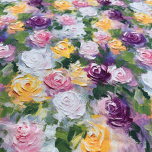 Lade das Bild in den Galerie-Viewer, Baumwollstoff I Patchworkstoff Blumen Bunte Rosen in Öl-Optik Malerei