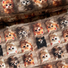 Lade das Bild in den Galerie-Viewer, Baumwollstoff I Bunte Süße Kätzchen Lustige Katzen 3D-Effekt