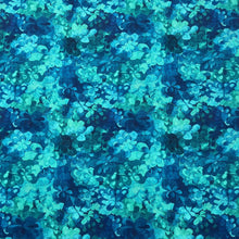 Lade das Bild in den Galerie-Viewer, Baumwollstoff I Meterware Stoff Blumenmalerei Blumen Türkis Dunkelblau