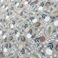 Lade das Bild in den Galerie-Viewer, Baumwollstoff I Stoff Meterware Blumen Blumenmuster auf Grau