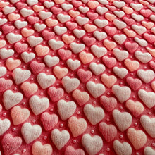 Lade das Bild in den Galerie-Viewer, Baumwollstoff I Love Herz 3D-Strickmuster Rosa Liebe