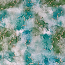 Lade das Bild in den Galerie-Viewer, Baumwollstoff I Stoff Meterware Patchwork Abstrakt Marmor Design Grün Blau