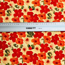 Lade das Bild in den Galerie-Viewer, Baumwollstoff | Vintage Blumen Retro Malerei