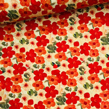 Lade das Bild in den Galerie-Viewer, Baumwollstoff | Vintage Blumen Retro Malerei