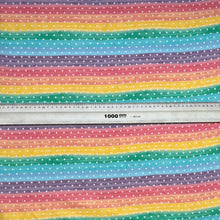 Lade das Bild in den Galerie-Viewer, Baumwollstoff I Stoff Meterware Patchwork Streifen Aquarell Bunt mit Punkte