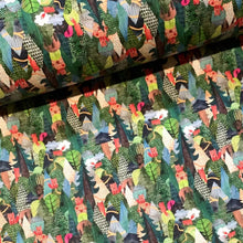 Lade das Bild in den Galerie-Viewer, Baumwollstoff I Stoff Meterware Patchwork Fuchs Wald Berge Tiere Blumen Grün