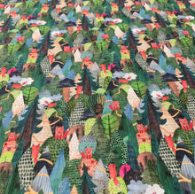 Lade das Bild in den Galerie-Viewer, Baumwollstoff I Stoff Meterware Patchwork Fuchs Wald Berge Tiere Blumen Grün
