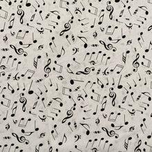 Lade das Bild in den Galerie-Viewer, Baumwollstoff | Musiknoten auf Weiß
