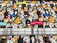 Lade das Bild in den Galerie-Viewer, Baumwollstoff | Bunte Lustige Katzen Meowpower Bestseller