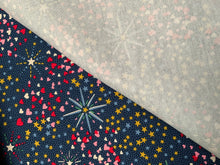 Lade das Bild in den Galerie-Viewer, Canvas Stoff | Feuerwerk Herzchen Sterne auf Dunkelblau Weihnachten