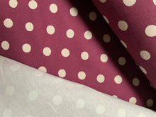 Lade das Bild in den Galerie-Viewer, Canvas Stoff | Große weiße Punkte auf Mauve/ Lila