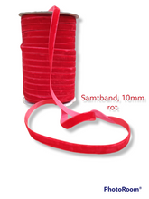 Lade das Bild in den Galerie-Viewer, Samtband 10mm breit - Elegante Vielfalt in jeder Farbe