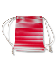 Lade das Bild in den Galerie-Viewer, Beutel / Rucksack im maritimen Design mit Streifen und Anker Print, Sportbeutel, Unisex