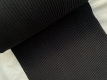 Lade das Bild in den Galerie-Viewer, Grobstrick Baumwollbündchen | gerippt Schlauchware in Schwarz