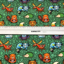 Lade das Bild in den Galerie-Viewer, Baumwollstoff | Waldtiere Fuchs Hase Eule