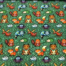 Lade das Bild in den Galerie-Viewer, Baumwollstoff | Waldtiere Fuchs Hase Eule