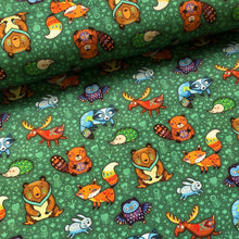 Lade das Bild in den Galerie-Viewer, Baumwollstoff | Waldtiere Fuchs Hase Eule