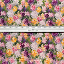 Lade das Bild in den Galerie-Viewer, Baumwollstoff I Patchworkstoff Blumen Bunte Rosen in Öl-Optik Malerei

