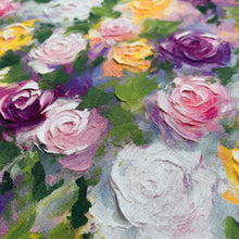 Lade das Bild in den Galerie-Viewer, Baumwollstoff I Patchworkstoff Blumen Bunte Rosen in Öl-Optik Malerei
