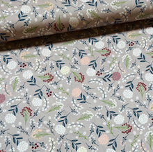 Lade das Bild in den Galerie-Viewer, Baumwollstoff I Stoff Meterware Blumen Blumenmuster auf Grau
