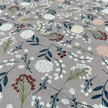Lade das Bild in den Galerie-Viewer, Baumwollstoff I Stoff Meterware Blumen Blumenmuster auf Grau
