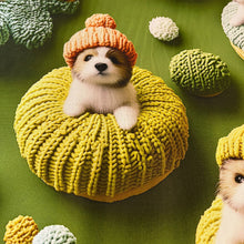 Lade das Bild in den Galerie-Viewer, Baumwollstoff I Stoff Meterware Patchwork Hunde Mütze niedliche Welpen
