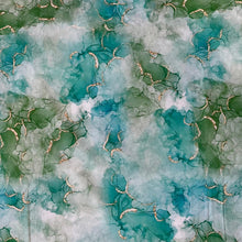 Lade das Bild in den Galerie-Viewer, Baumwollstoff I Stoff Meterware Patchwork Abstrakt Marmor Design Grün Blau
