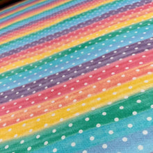 Lade das Bild in den Galerie-Viewer, Baumwollstoff I Stoff Meterware Patchwork Streifen Aquarell Bunt mit Punkte
