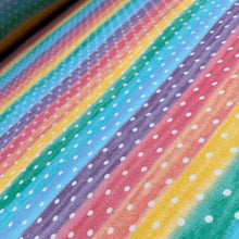Lade das Bild in den Galerie-Viewer, Baumwollstoff I Stoff Meterware Patchwork Streifen Aquarell Bunt mit Punkte
