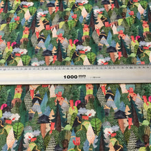 Lade das Bild in den Galerie-Viewer, Baumwollstoff I Stoff Meterware Patchwork Fuchs Wald Berge Tiere Blumen Grün
