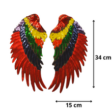 Lade das Bild in den Galerie-Viewer, 1 Paar große Flügel Pailletten Applikation bunt
